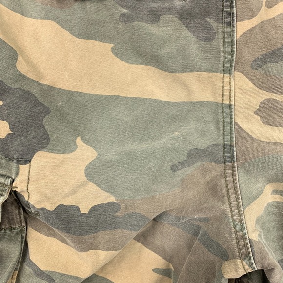 Vintage Abercrombie & Fitch Camo Cargo Shorts Mens 31 Heavy Military Drawstring - Picture 13 of 16